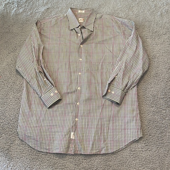 Peter Millar Shirt Mens Extra Large Black & pink green Check Long Sleeve Button - Picture 2 of 8